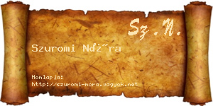 Szuromi Nóra névjegykártya